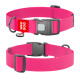 Нашийник для собак водостійкий WAUDOG Waterproof з QR паспортом, пластиковий фастекс, XXL, Ш 40 мм, Дов 46-70 см, рожевий