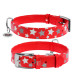 Нашийник для собак шкіряний WAUDOG Glamour з QR паспортом, візерунок "Зірочка", світлонакопичувальний/світловідбивний, M, Ш 20 мм, Дов 30-39 см червоний