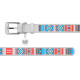 Нашийник для собак шкіряний WAUDOG Design з QR паспортом, малюнок "Етно" , Ш 12 мм, Дов 18-24 см, білий