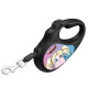 Повідець-рулетка для собак WAUDOG R-leash, малюнок "Харлі Квін", L, до 50 кг, 5 м, світловідбиваюча стрічка чорний