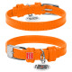 Нашийник для собак шкіряний WAUDOG Glamour з QR паспортом, без прикрас, XS, Ш 12 мм, Дов 21-29 см помаранчевий