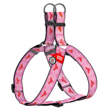 Шлея для собак WAUDOG Nylon з QR паспортом, малюнок "Чудо-жінка 1", пластиковий фастекс, XL, Ш 35 мм, А=В 70-100 см