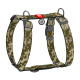 Шлея для собак анатомічна H-подібна WAUDOG Nylon з QR-паспортом, малюнок "Мілітарі", пластиковий фастекс, XL, Ш 35 мм, А 55-95 см, В 70-110 см