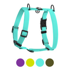 Шлея для собак водостійка анатомічна Н-подібна WAUDOG Magnet з QR-паспортом, магнітна пряжка-фастекс, L, Ш 25 мм, А 50-85 см, В 61-100 см, тіффані