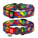 Нашийник для собак нейлоновий WAUDOG Nylon з QR паспортом, малюнок "Вітраж", металева пряжка-фастекс, XXL, Ш 35 мм, Д 46-70 см