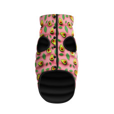 Курточка для собак WAUDOG Clothes малюнок "Авокадо на рожевому", S40, В 52-55 см, С 36-39 см