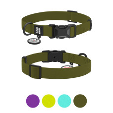 Нашийник для собак водостійкий WAUDOG Magnet c QR паспортом, магнітна пряжка-фастекс, XL, Ш 25 мм, Дов 38-58 см, хакі