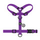 Шлея для собак водостійка анатомічна Н-подібна WAUDOG Magnet з QR-паспортом, магнітна пряжка-фастекс, L, Ш 25 мм, А 50-85 см, В 61-100 см, фіолетовий