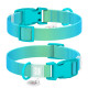 Нашийник для собак з нейлону WAUDOG Nylon Recycled c QR паспортом, градієнт, пластиковий фастекс, L, Ш 25 мм, Дов 33-49 см, блакитний