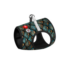 Шлея для собак м'яка WAUDOG Clothes з QR адресником, малюнок "Луска", XS2, В 28-31 см, С 20-22 см