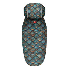 Дощовик-накидка з капюшоном для собак WAUDOG Clothes, малюнок "Луска", S, А 32-35 см, B 41-52 см, С 26-33 см