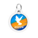 Адресник для собак і котів металевий WAUDOG Smart ID з QR паспортом, малюнок "Прапор", коло, Д 30 мм