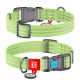 Нашийник WAUDOG Re-cotton з QR паспортом, відновлена бавовна, пластикова пряжка (ширина 15 мм, довжина 25-35 см) салатовий