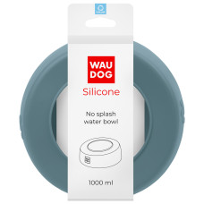 Миска-непроливайка WAUDOG Silicone 1 л сірий