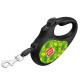 Повідець-рулетка для собак WAUDOG R-leash, малюнок "Авокадо", XS, до 12 кг, 3 м, світловідбиваюча стрічка чорний
