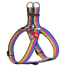 Шлея для собак WAUDOG Nylon з QR паспортом, малюнок "Лінія 1", пластиковий фастекс, XL, Ш 35 мм, А=В 70-100 см