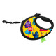 Повідець-рулетка для собак WAUDOG R-leash з контейнером для пакетів, малюнок "Мохнаті монстри", світловідбивна стрічка, L, до 40 кг, 5 м
