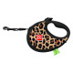 Повідець-рулетка для собак WAUDOG R-leash з контейнером для пакетів, малюнок "Леопард", світловідбивна стрічка, M, до 20 кг, 5 м