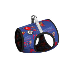 Шлея для собак м'яка WAUDOG Clothes з QR паспортом, малюнок "Сила Супермена", S1, В 40-45 см, С 29-31 см