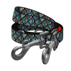 Повідець-перестібка для собак WAUDOG Nylon, малюнок "Луска", М, Ш 20 мм, Дов 300 см