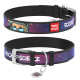 Нашийник для собак шкіряний WAUDOG Design з QR паспортом, малюнок "Космос. Ракетобудування", S, Ш 15 мм, Дов 26-35 см чорний