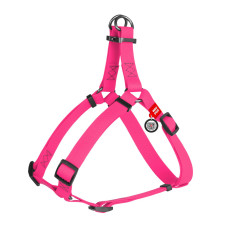 Шлея для собак водостійка WAUDOG Waterproof, з QR-паспортом, металева пряжка-фастекс, XS, Ш 15 мм, Д 30-39 см рожевий