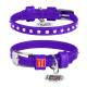 Нашийник для собак шкіряний WAUDOG Glamour з QR паспортом, з клейовими стразами, Ш 9 мм, Дов 18-21 см фіолетовий