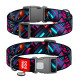 Нашийник для собак нейлоновий WAUDOG Nylon з QR паспортом, малюнок "Нескінченні світи", пластиковий фастекс, XXL, Ш 35 мм, Дов 46-70 см