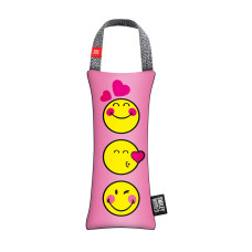 Іграшка для собак WAUDOG Fun з пищалкою, малюнок "Смайли на рожевому", S, Ш 7 см, Д 16 см