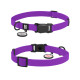 Нашийник для собак водостійкий WAUDOG Magnetc QR паспортом, магнітна пряжка-фастекс, S, Ш 15 мм, Дов 26-35 см, фіолетовий