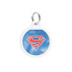 Адресник для собак і котів металевий WAUDOG Smart ID з QR паспортом, малюнок "Супермен ретро", коло, Д 25 мм