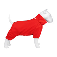 Дощовик для собак WAUDOG Clothes, водонепроникний, S35, В 47-51 см, С 35-39 см, червоний