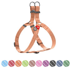 Шлея з відновленої бавовни WAUDOG Re-cotton з QR паспортом, світловідбиваюча, пластиковий фастекс, M, Ш 20 мм, Д 50-80 см помаранчевий