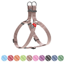 Шлея з відновленої бавовни WAUDOG Re-cotton з QR паспортом, світловідбиваюча, пластиковий фастекс, L, Ш 25 мм, Д 60-90 см коричневий