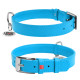 Нашийник для собак шкіряний WAUDOG Glamour з QR паспортом, без прикрас, M, Ш 20 мм, Дов 30-39 см блакитний