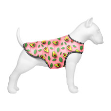 Курточка-накидка для собак WAUDOG Clothes, малюнок "Авокадо на рожевом", S, А 32 см, B 41-51 см, С 25-35 см