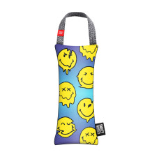 Іграшка для собак WAUDOG Fun з пищалкою, малюнок "Смайли на блакитному", L, Ш 11 см, Д 26 см