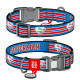 Нашийник для собак нейлоновий WAUDOG Nylon з QR паспортом, світловідбивний, малюнок "Супермен Ретро", пластиковий фастекс, M, Ш 20 мм, Дл 28-40 см