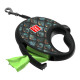 Повідець-рулетка для собак WAUDOG R-leash з контейнером для пакетів, малюнок "Луска", світловідбивна стрічка, S, до 12 кг, 3 м